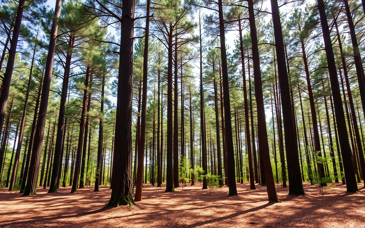 Wooded Alabama pine timberland